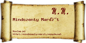 Mindszenty Marót névjegykártya